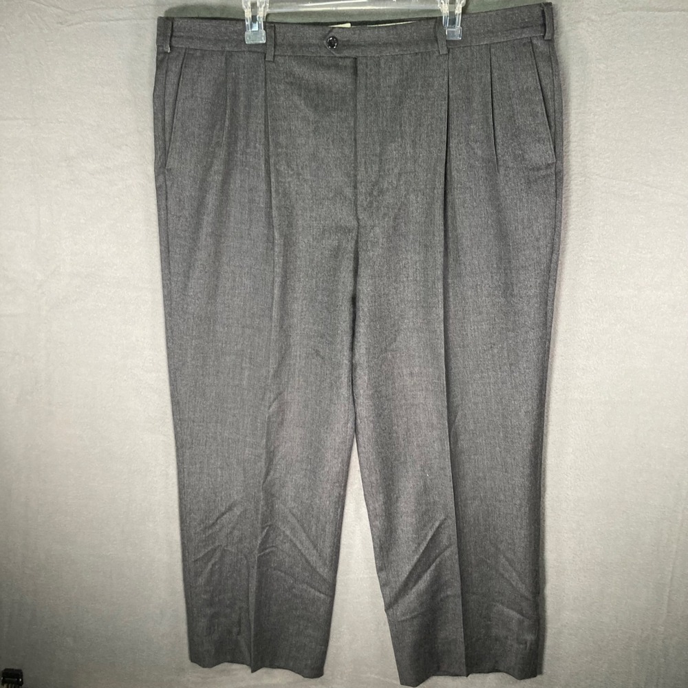 Bill Blass Wool Dress Pants Mens 40 Gray Pleated‎ Classic Fit